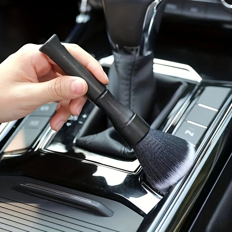 Brosse de nettoyage intérieure de voiture à poils doux (1 pièce), outil de nettoyage pour voiture et moto, brosse pour tableau de bord.