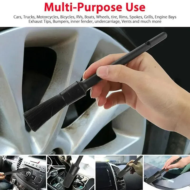 1/5x Brosses de nettoyage pour l'entretien automobile, brosse douce pour les jantes, brosse pour enlever la poussière, accessoires pour l'intérieur et l'extérieur de la voiture