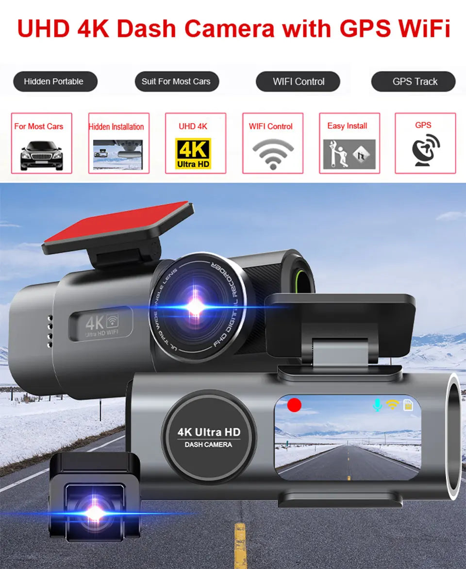 4K Wi-Fi Dash Cam with Parking Mode