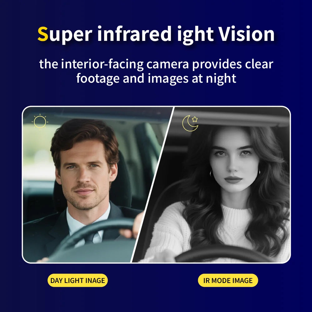 Car Dvr HD 1080P Dash Cam 2/ 3 Lens Front Inside Rear Wide Angle Loop Recording Night Vision G-sensor Camera Vehicle Accessories