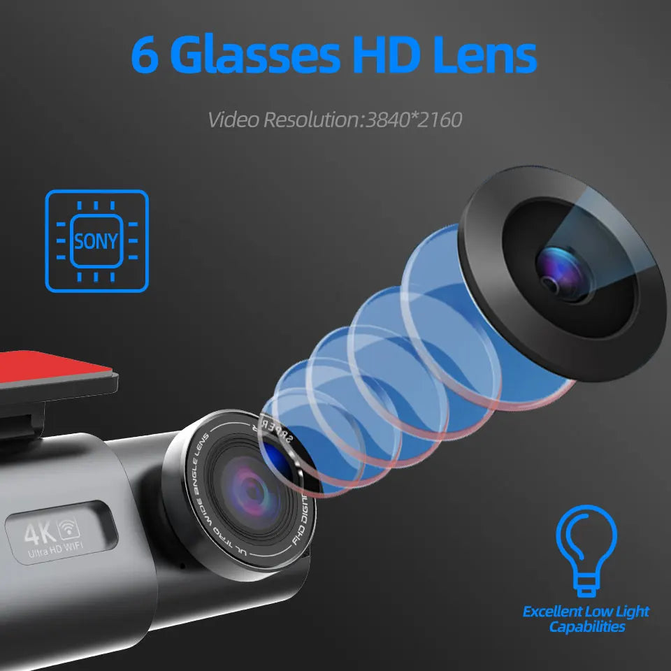 4K Wi-Fi Dash Cam with Parking Mode