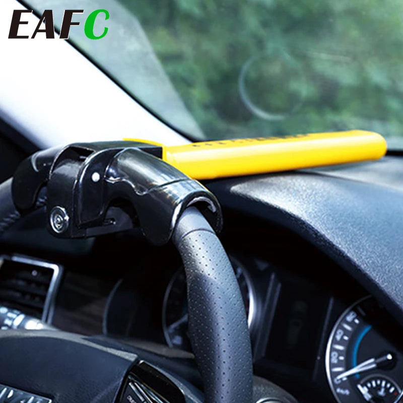Universal Steering Wheel Lock - Heavy Duty Anti-Theft Security for Vans & Cars