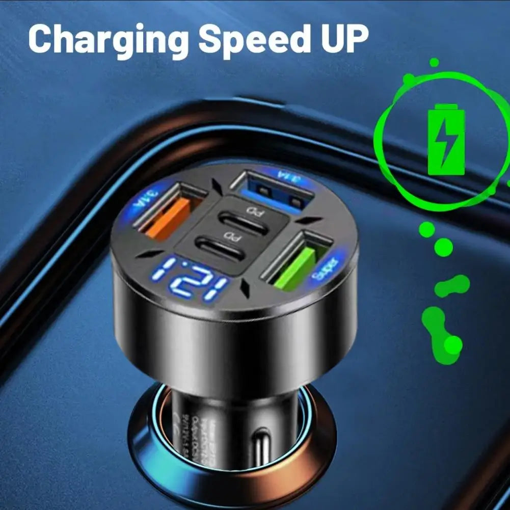 250W 5-Port Car Charger PD QC3.0