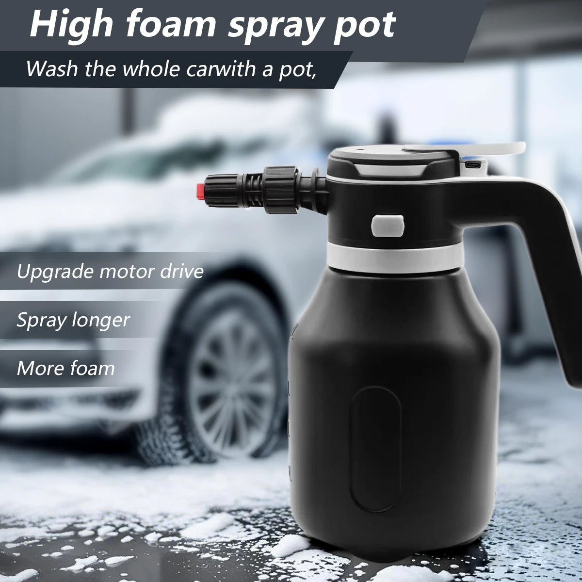 2L Electric Pressure Washer | Auto-Boost & IPX5 for Car/Motorcycle/Bike | Portable Foam Cannon, 3 Cars/Charge