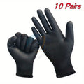Lot de 10 paires de gants de sécurité noirs résistants - Antidérapants, résistants à l'usure et offrant une protection contre les décharges électrostatiques pour le jardinage et le travail du bois