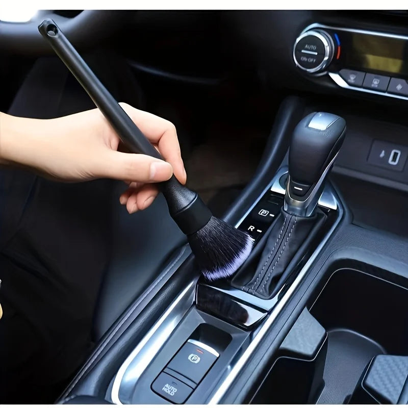 Brosse de nettoyage intérieure de voiture à poils doux (1 pièce), outil de nettoyage pour voiture et moto, brosse pour tableau de bord.