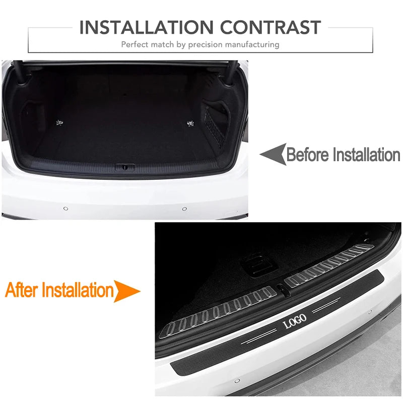 1/4/5Pcs Leather Car Door Sill Protector Carbon Fiber Sill Strip For Geely Coolray Geometry GX3 Emgrand EC7 Binray Panda Tugella