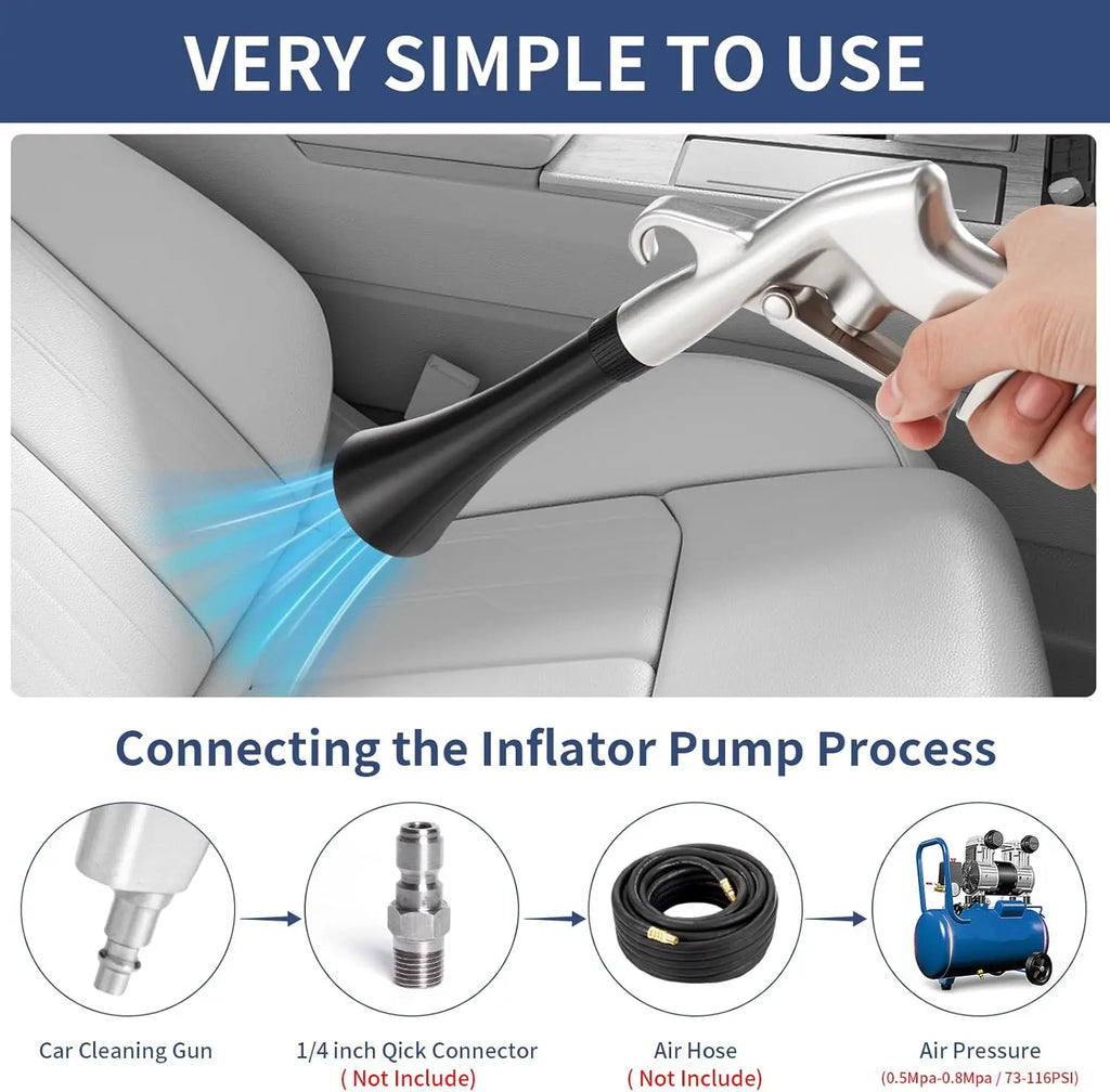 Tornado Air Blow Gun for Car Interior Cleaning
