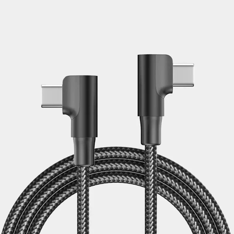 100W USB C To Type C PD Fast Charger Cable 90 Degree Angle Charging Cord Wire For iPhone 15 Pro max Xiaomi Huawei Macbook iPad