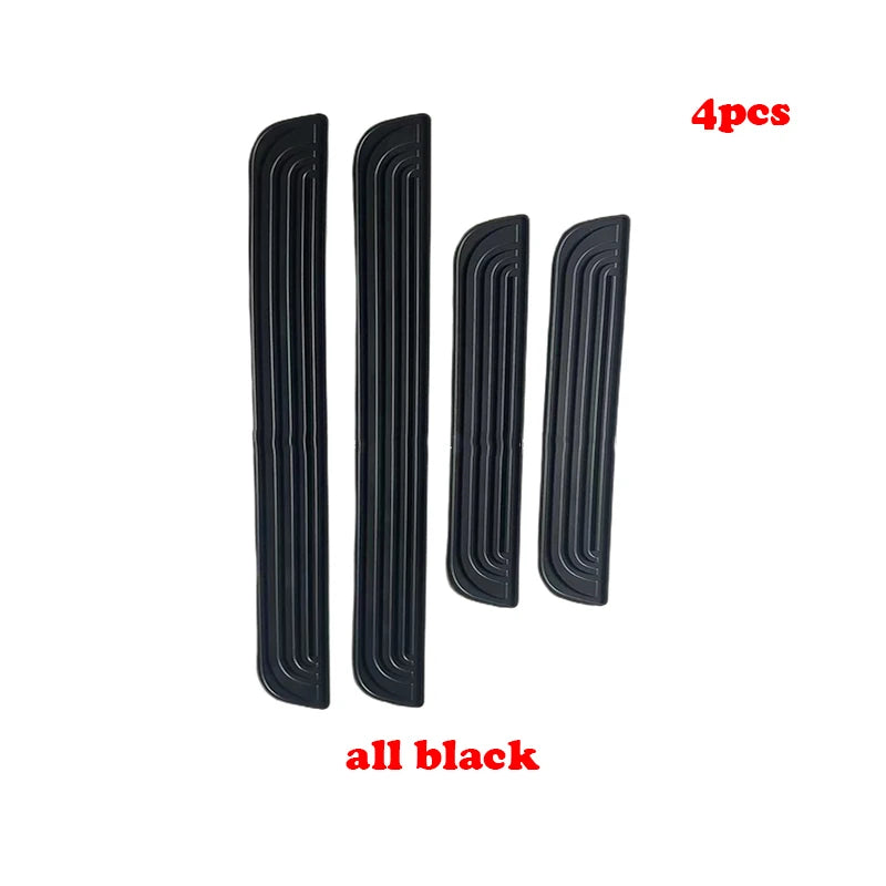 4-Piece Rubber Car Door Sill Protectors - Anti-Scratch Guards for Universal Fit