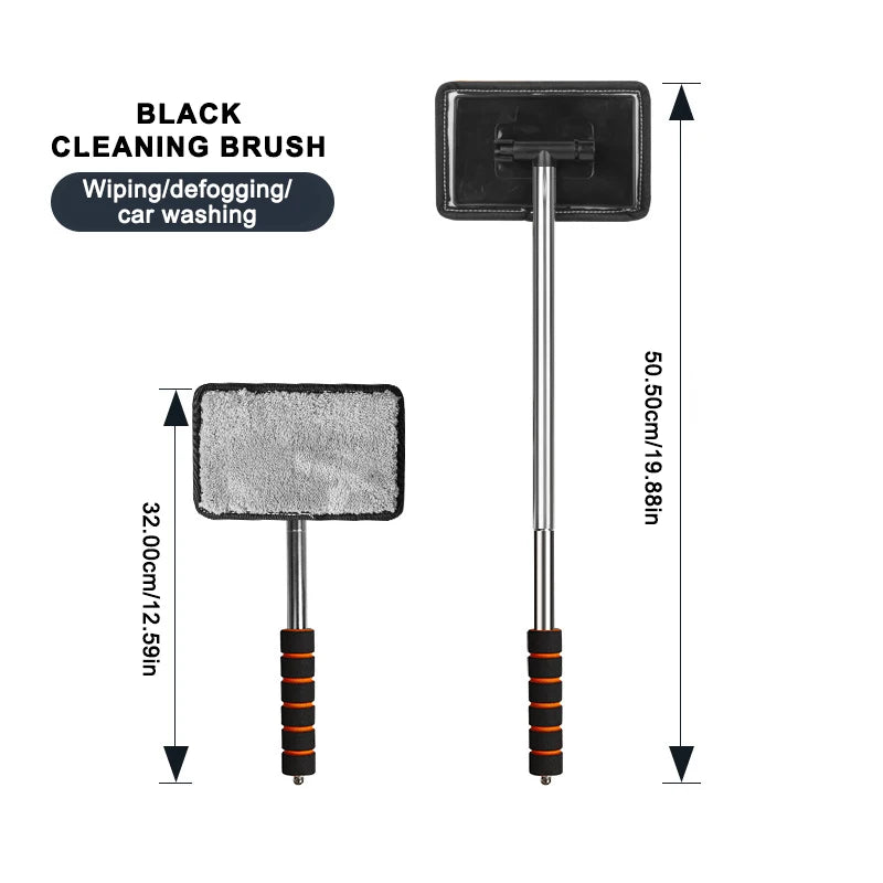 Telescopic Windshield Cleaning Brush - Long Handle Car Glass Defogging Tool