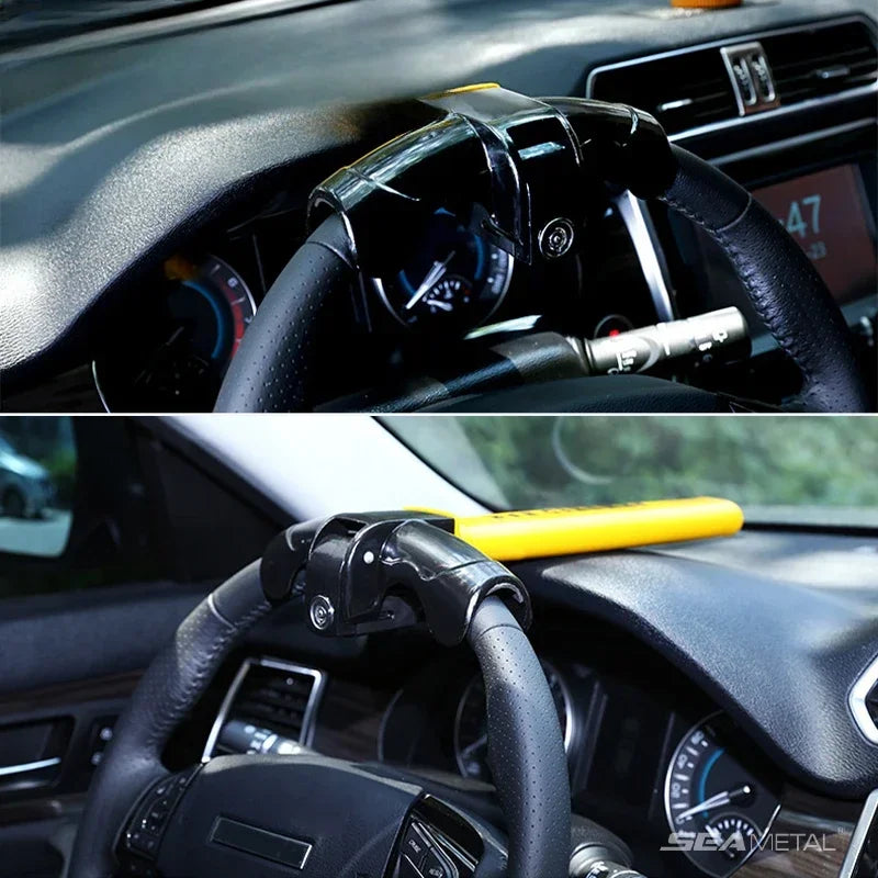 Universal Car Steering Wheel Lock - Heavy Duty Anti-Theft Security for Cars & Vans