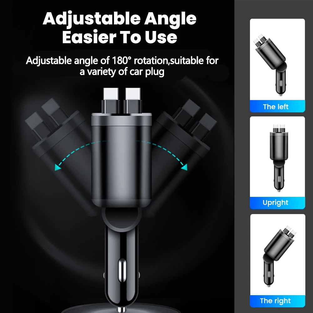150W Car Charger with Dual USB-C & Digital Display