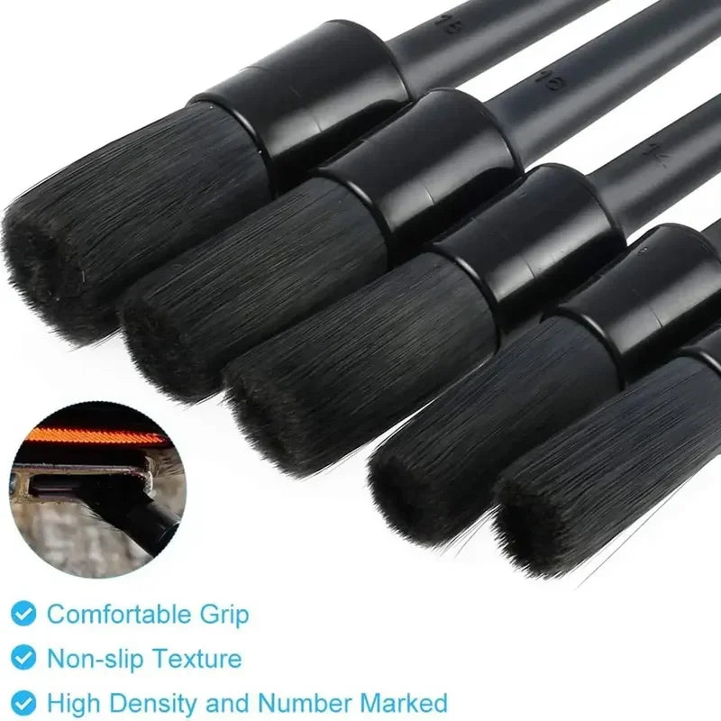 1/5x Brosses de nettoyage pour l'entretien automobile, brosse douce pour les jantes, brosse pour enlever la poussière, accessoires pour l'intérieur et l'extérieur de la voiture