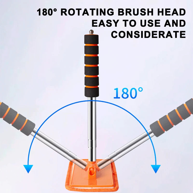 Telescopic Windshield Cleaning Brush - Long Handle Car Glass Defogging Tool