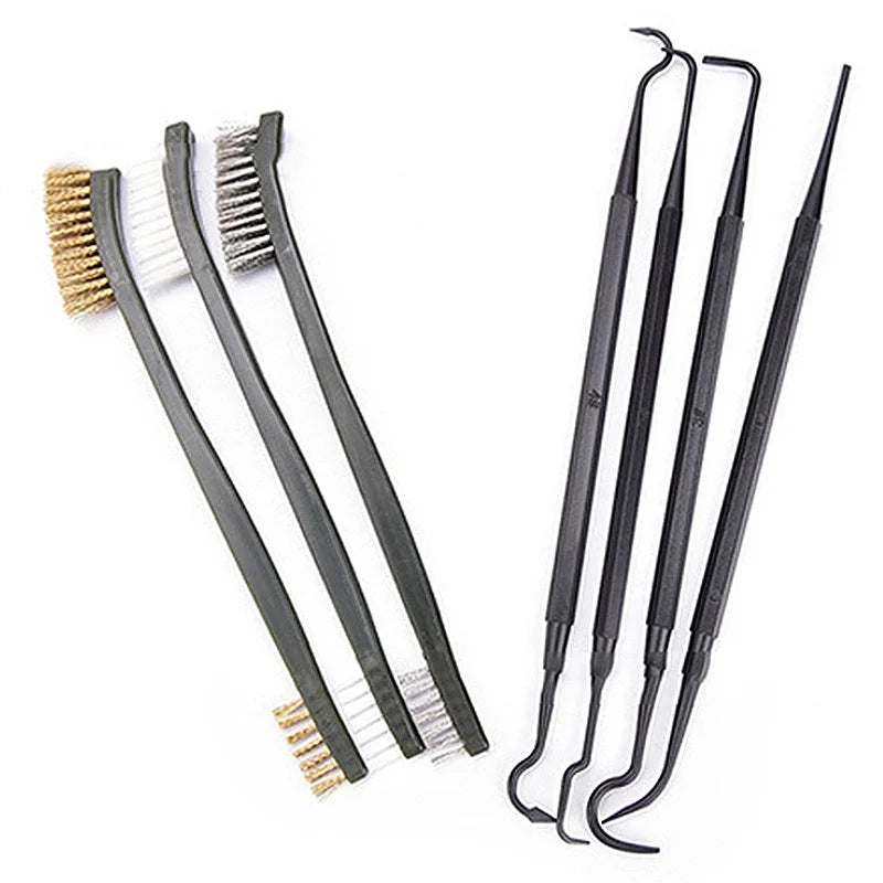 Car Detailing Brush & Pick Set — Wire & Nylon