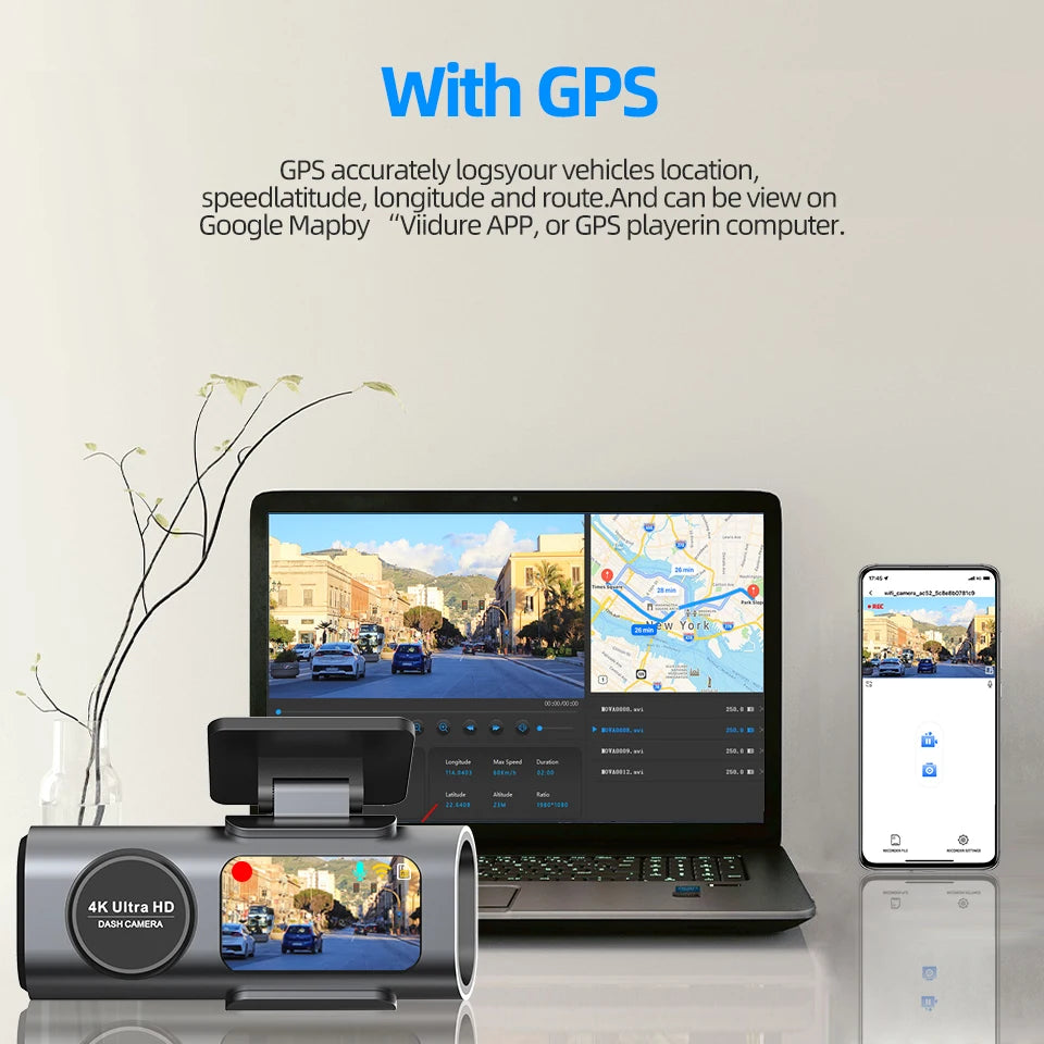 4K Wi-Fi Dash Cam with Parking Mode