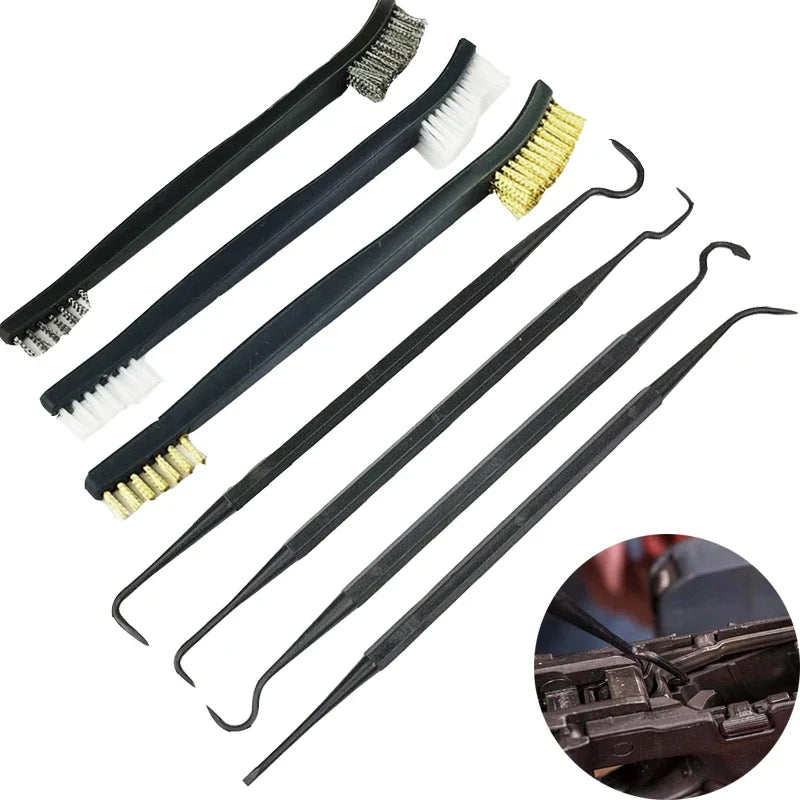 Car Detailing Brush & Pick Set — Wire & Nylon