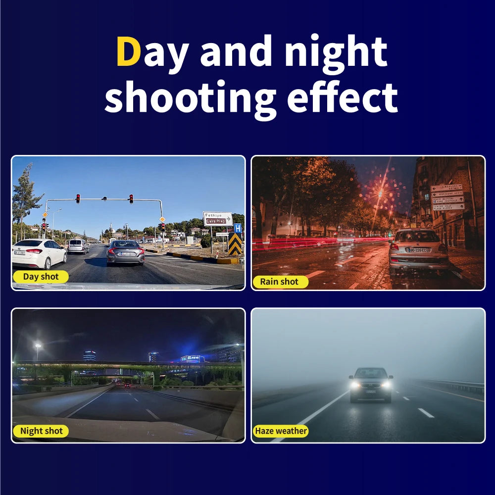 Car Dvr HD 1080P Dash Cam 2/ 3 Lens Front Inside Rear Wide Angle Loop Recording Night Vision G-sensor Camera Vehicle Accessories