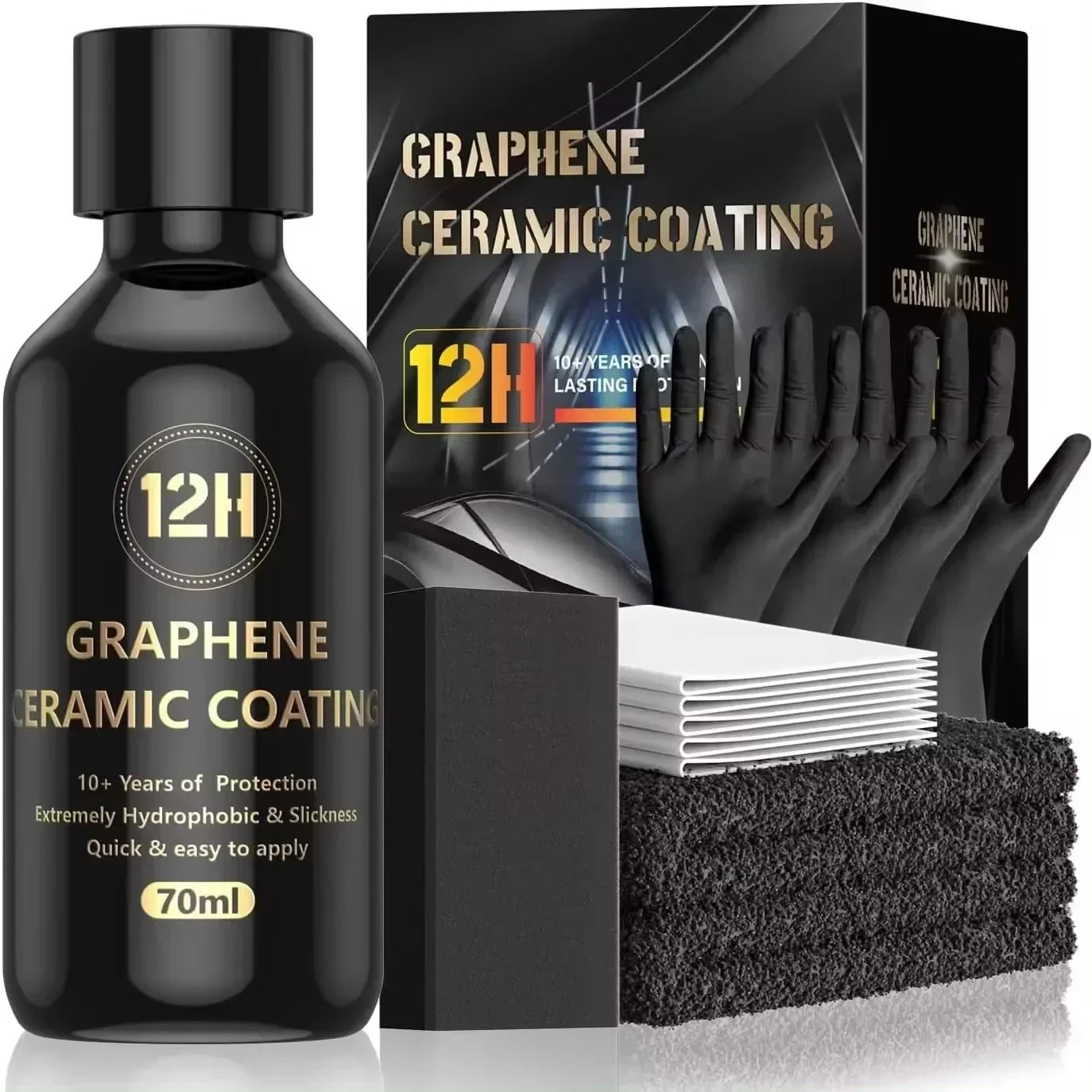 Graphene Ceramic Coating 20H/12H with Self Healing and UV Track Technology Car Detailing Professionals 10+ Years of Protection