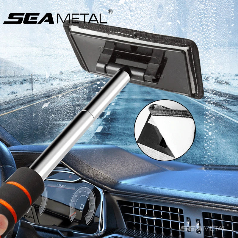 Telescopic Windshield Cleaning Brush - Long Handle Car Glass Defogging Tool