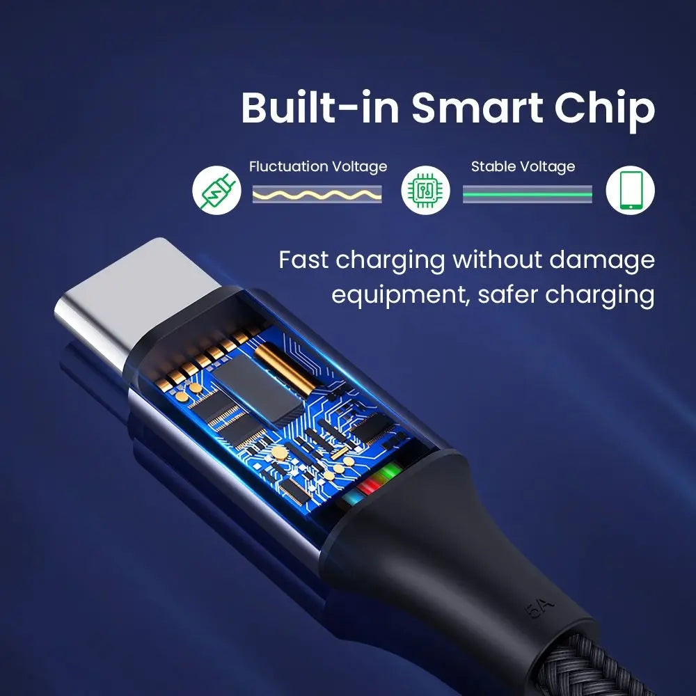 Mobile Phone USB C to USB Type C Cable PD 100W Fast Charging Line Quick Charge 4.0 Right Angle Wire 90 Degree Data 0.5m/1m/2m