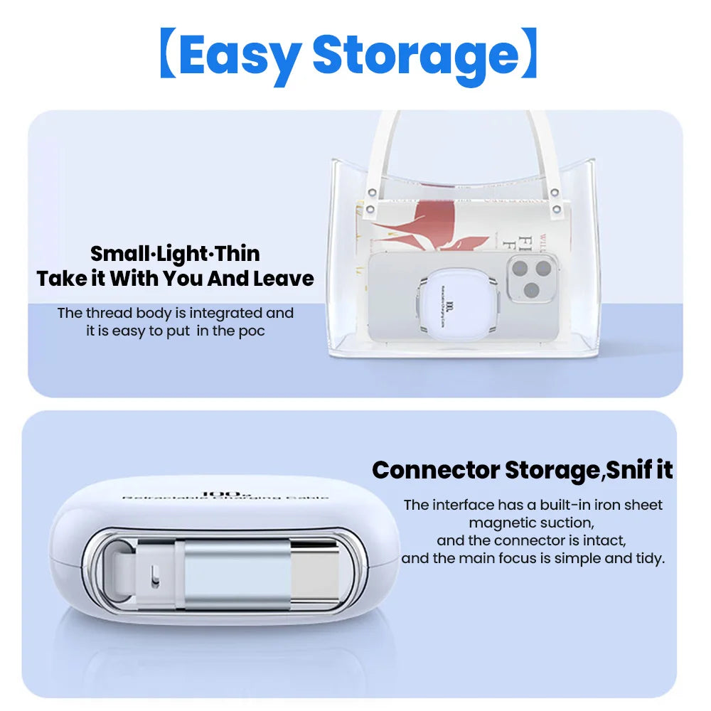 USB C to USB C Cable 100W for iPhone 16 15 Plus Pro Max Retractable Cable For MacBook iPad Fast Charger Cable Charger Data Wire